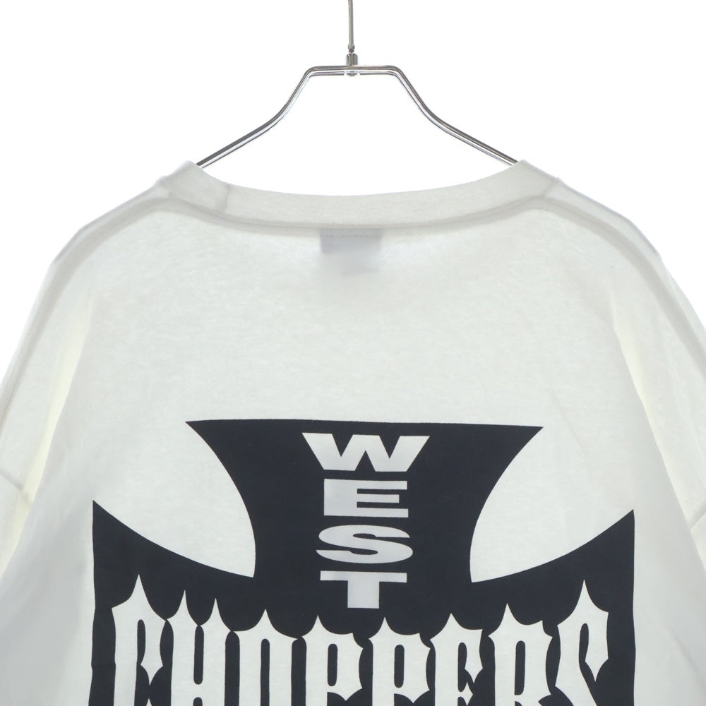 VINTAGE(ヴィンテージ) 00s WEST COAST CHOPPERS IRON CROSS ウェストコーストチョッパーズ アイロンクロス 両面プリント クルーネック長袖Tシャツカットソー ホワイト