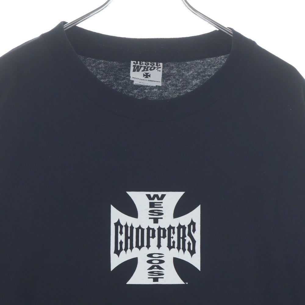 VINTAGE(ヴィンテージ) 00s WEST COAST CHOPPERS IRON CROSS ウェストコーストチョッパーズ アイロンクロス 両面プリント クルーネック長袖Tシャツカットソー ブラック