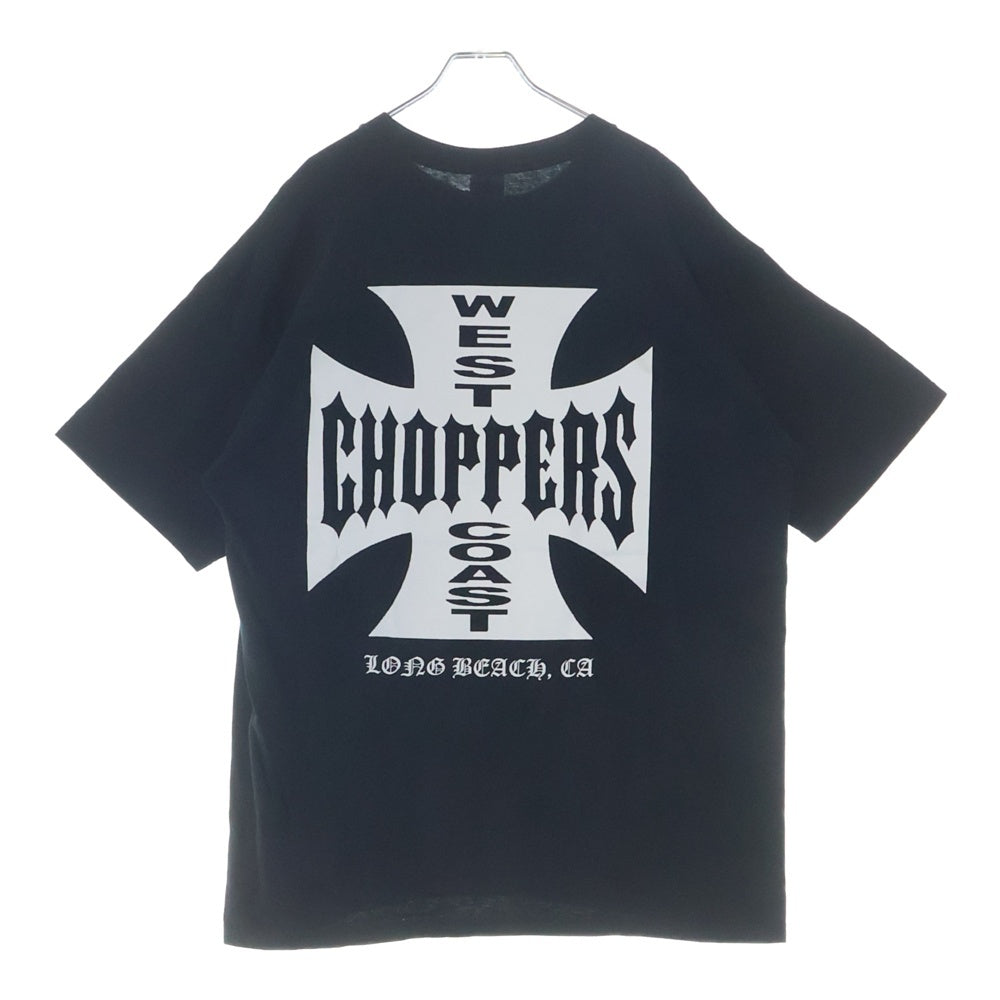 VINTAGE(ヴィンテージ) 00s WEST COAST CHOPPERS IRON CROSS ウェストコーストチョッパーズ アイロンクロス 両面プリント クルーネック半袖Tシャツカットソー ブラック
