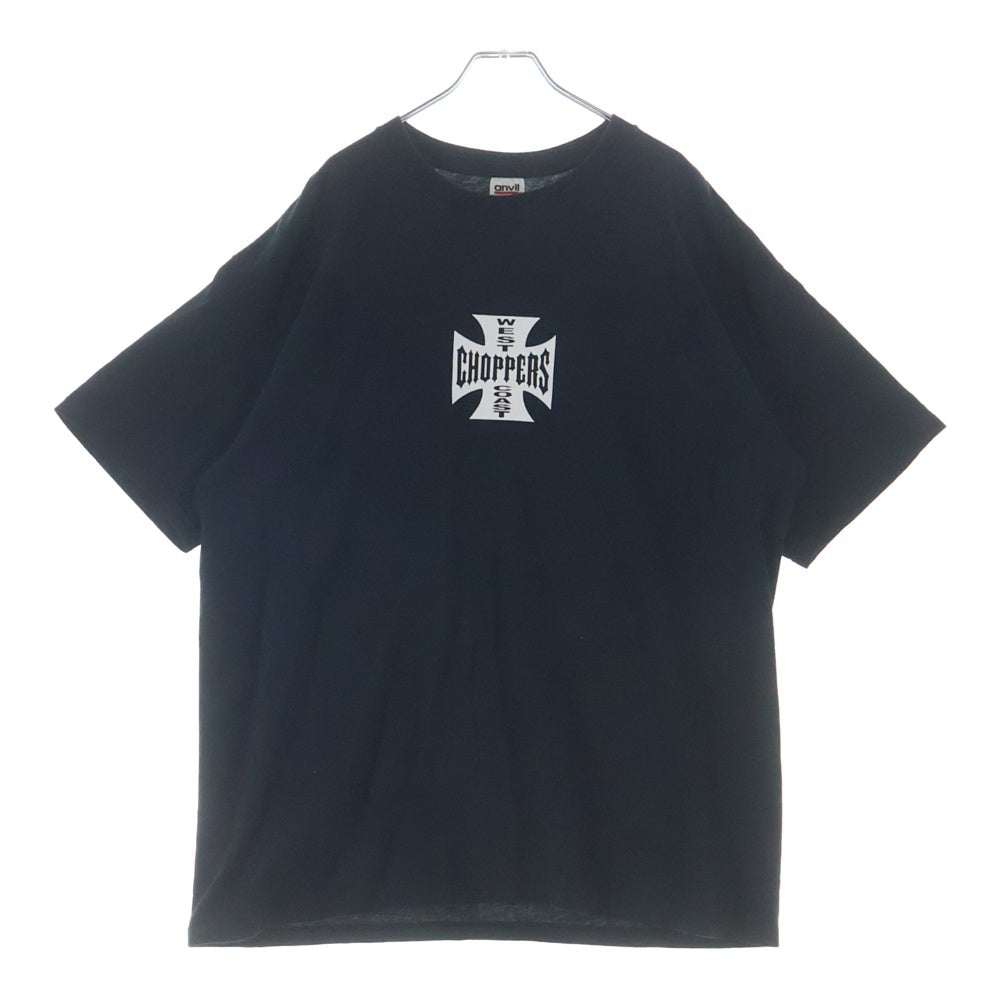 VINTAGE(ヴィンテージ) 00s WEST COAST CHOPPERS IRON CROSS ウェストコーストチョッパーズ アイロンクロス 両面プリント クルーネック半袖Tシャツカットソー ブラック