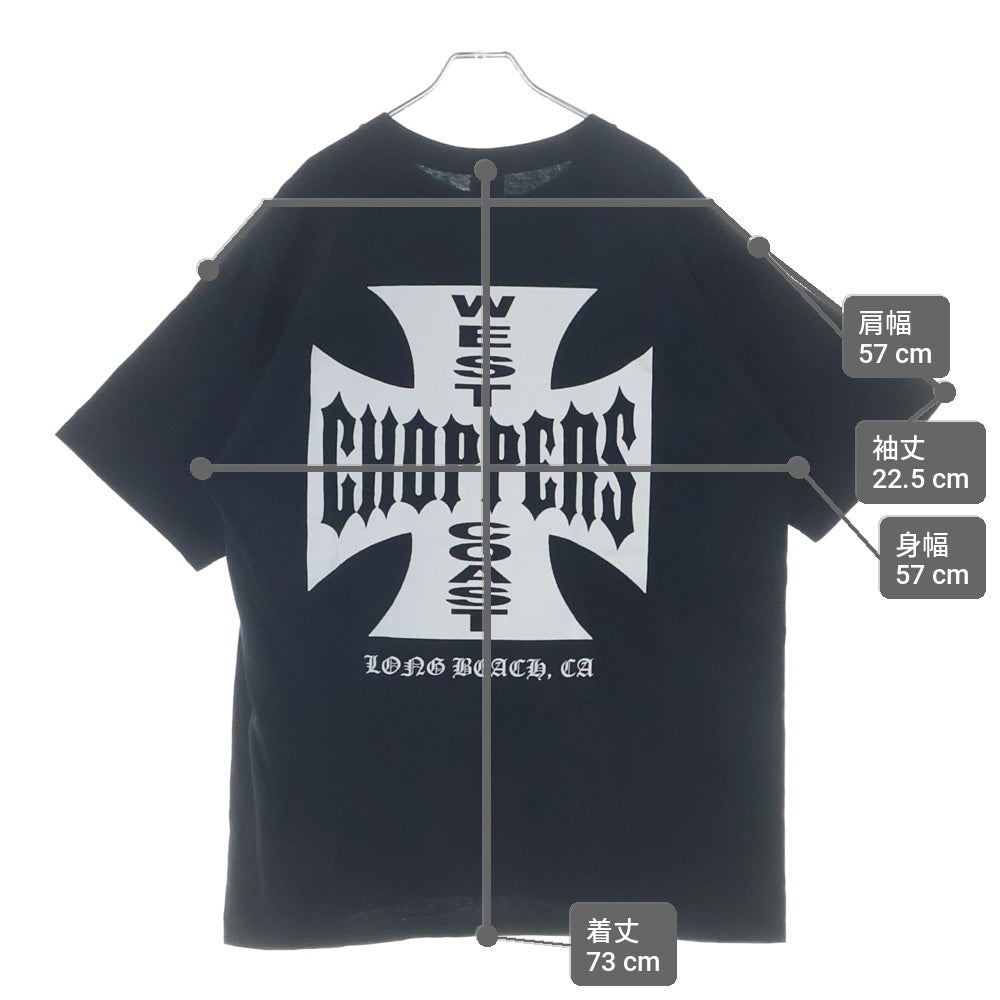 VINTAGE(ヴィンテージ) 00s WEST COAST CHOPPERS IRON CROSS ウェストコーストチョッパーズ アイロンクロス 両面プリント クルーネック半袖Tシャツカットソー ブラック