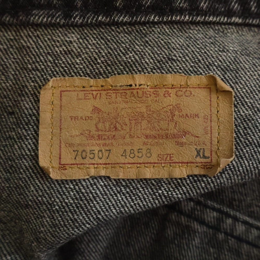 Levi's(リーバイス) 80s VINTAGE 70507-4858 ヴィンテージ ボタン裏527 先染めブラック USA製 デニムトラッカージャケット ブラック