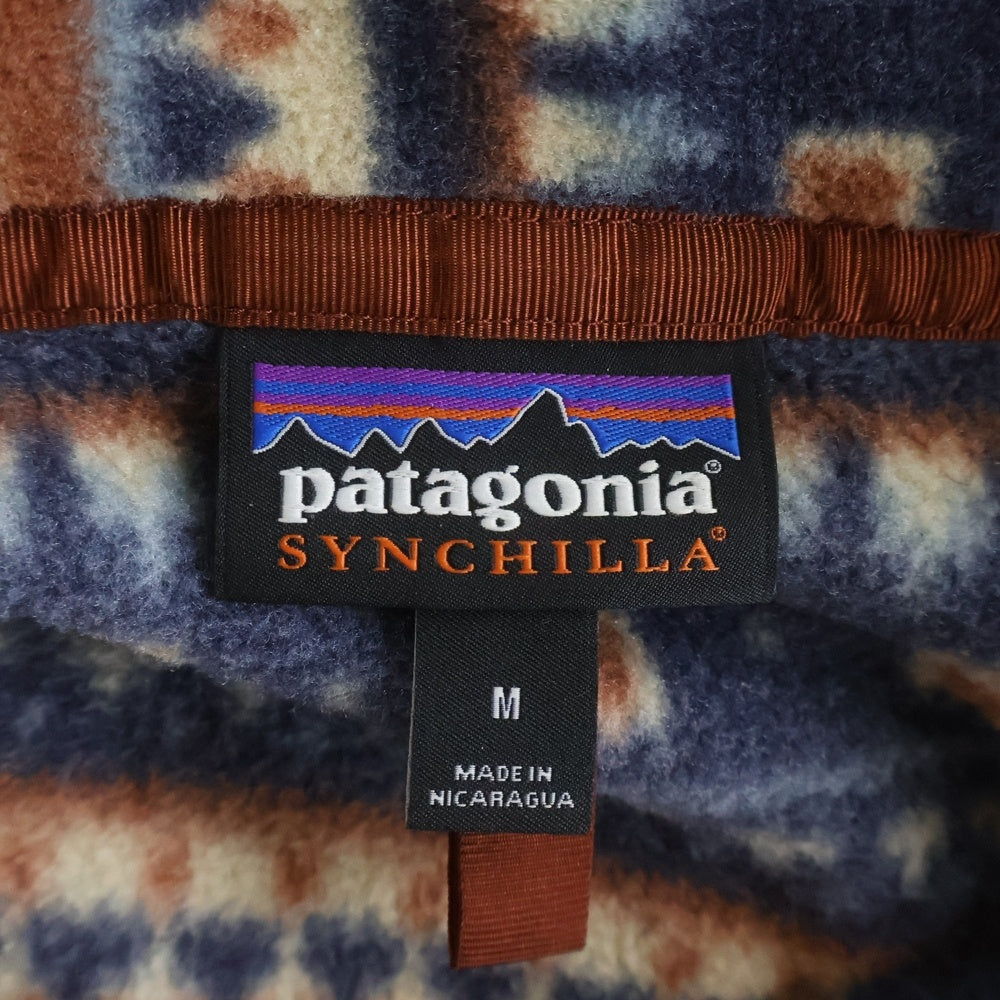 PATAGONIA(パタゴニア) 21AW ライトウェイトシンチラスナップT プルオーバー ハーフボタン フリースジャケット ネイビー/ブラウン 25580FA21