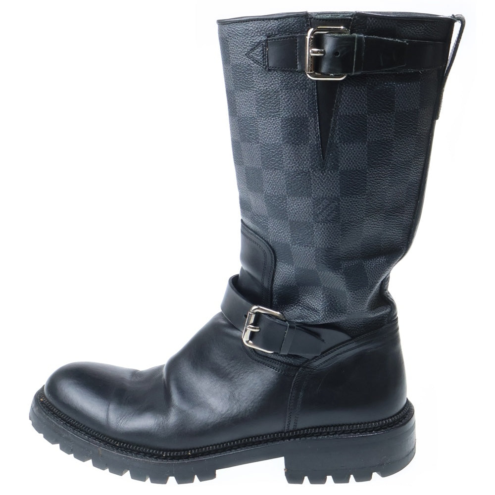 LOUIS VUITTON(ルイヴィトン) DAMIER GRAPHITE ダミエ グラファイト レザー エンジニアブーツ ブラック BM0068