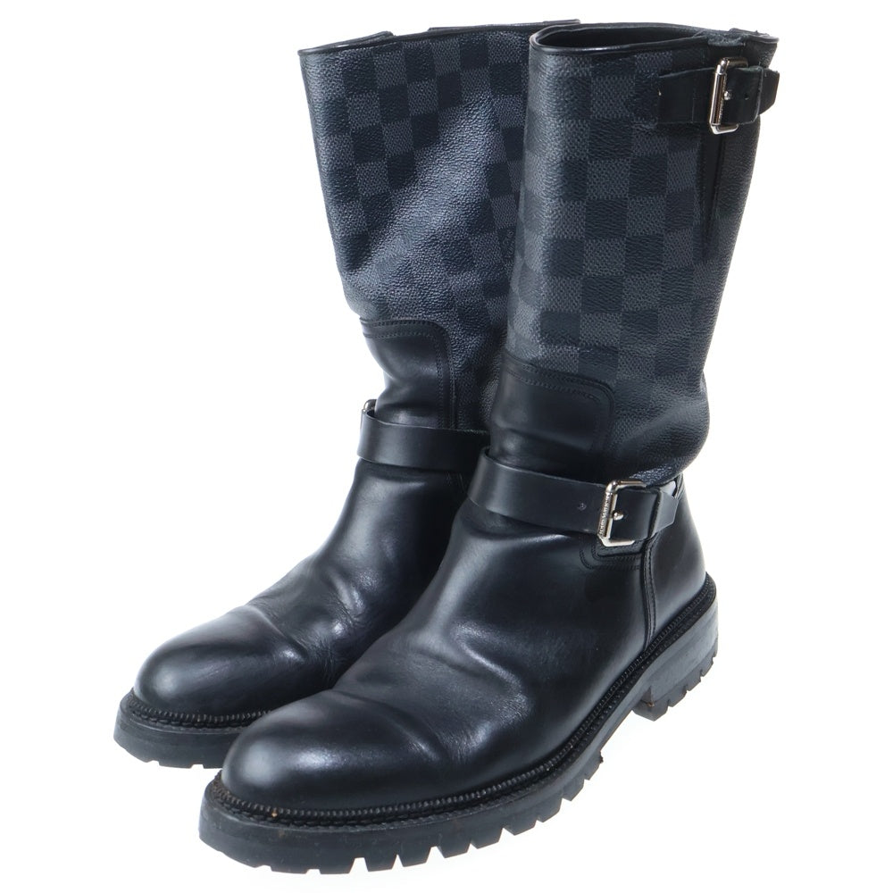 LOUIS VUITTON(ルイヴィトン) DAMIER GRAPHITE ダミエ グラファイト レザー エンジニアブーツ ブラック BM0068