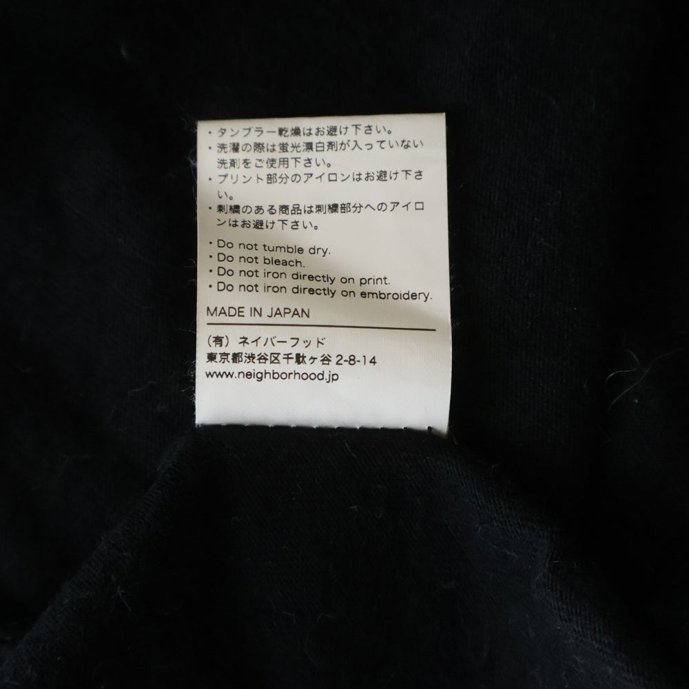 NEIGHBORHOOD(ネイバーフッド) 22AW NH TEE-10 LS.CO アームロゴプリント クルーネック長袖Tシャツ カットソー ブラック 222PCNH-LT10
