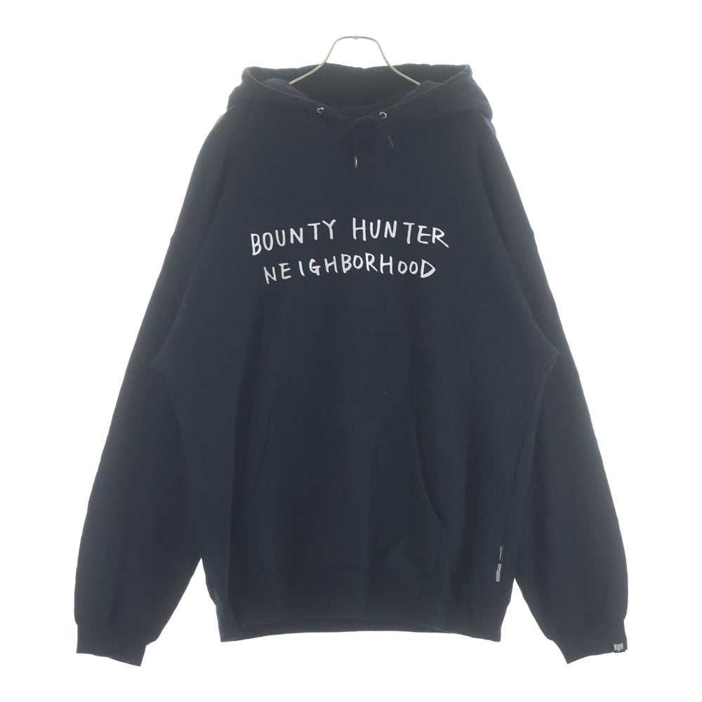 NEIGHBORHOOD(ネイバーフッド) 22AW ×BOUNTY HUNTER PULLOVER PARKA バウンティハンター フロントロゴエンブロイダリー プルオーバーパーカー フーディー ブラック 222UWBHN-CSM01S