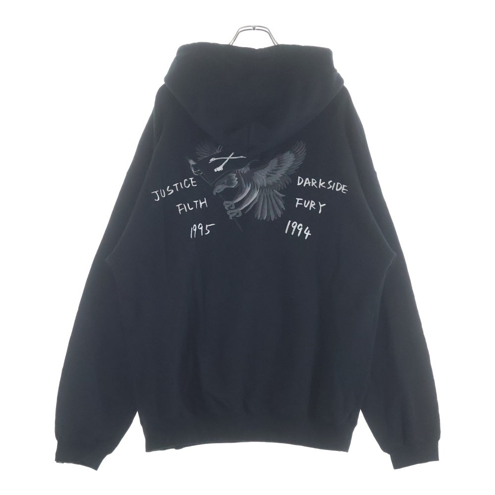 NEIGHBORHOOD(ネイバーフッド) 22AW ×BOUNTY HUNTER PULLOVER PARKA バウンティハンター フロントロゴエンブロイダリー プルオーバーパーカー フーディー ブラック 222UWBHN-CSM01S