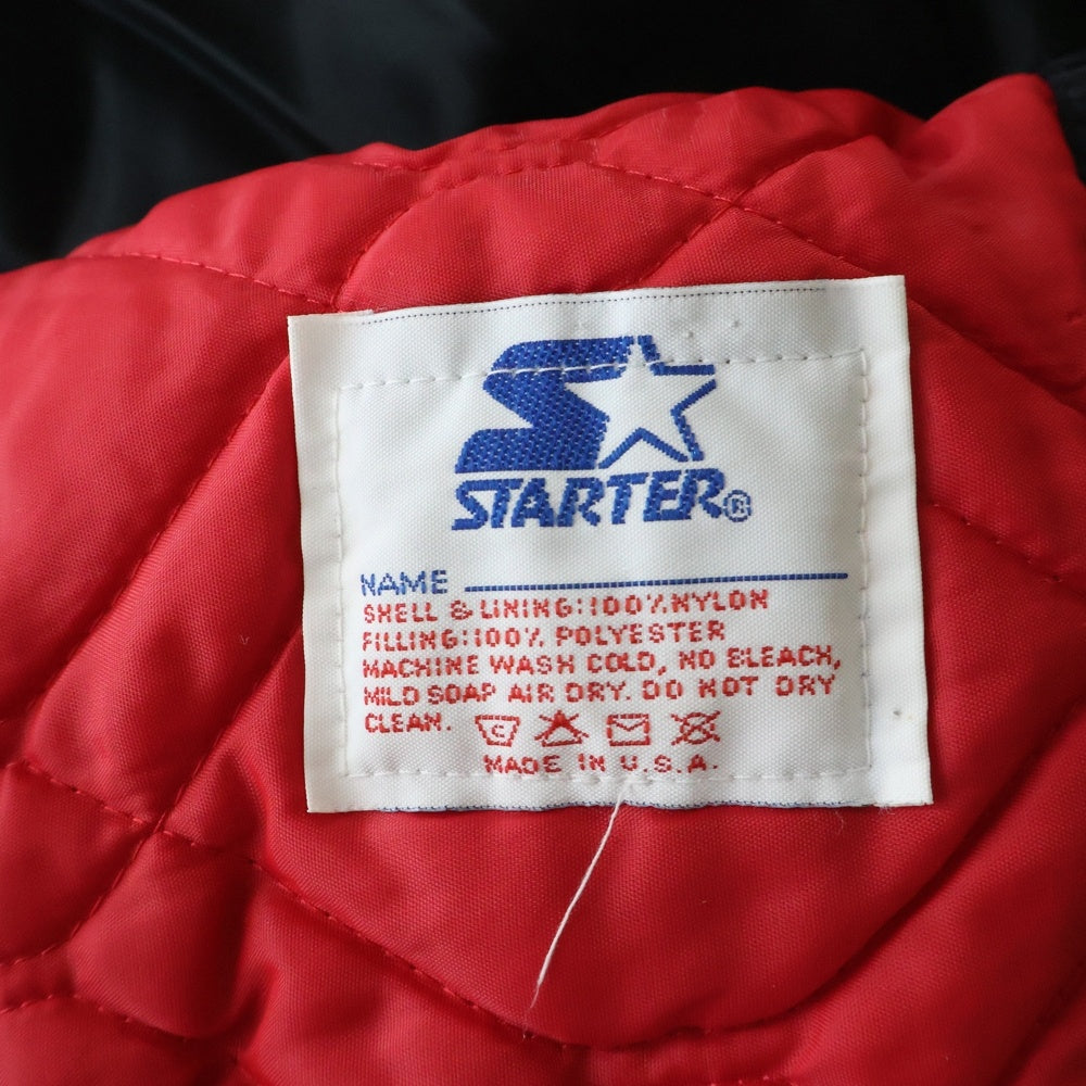 NO BRAND(ノーブランド) NFL by STARTER SAN FRANCISCO 49ERS ロゴワッペン サンフランシスコ ナイロン スタジアム ジャケット ブラック