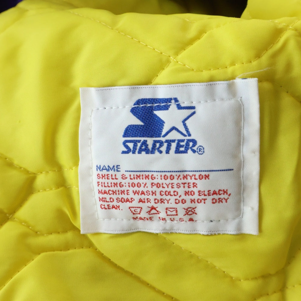 NO BRAND(ノーブランド) NFL by STARTER PROLINE MINNESOTA VIKINGS スターター プロライン ミネソタ バイキングス エンブロイダリーデザイン ナイロン スタジアム ジャケット パープル