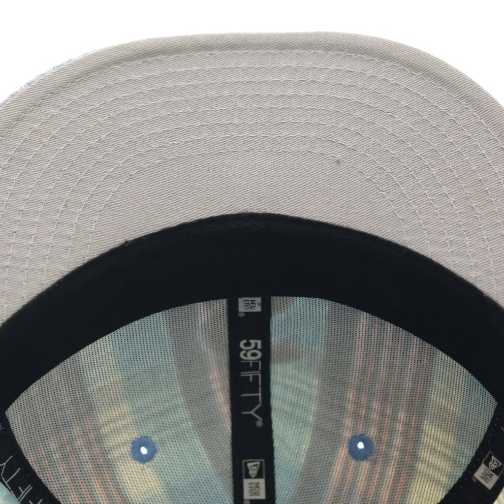 SUPREME(シュプリーム) 23SS ×NEW ERA Metallic Plaid S Logo ニューエラ フロントロゴエンブロイダリー ラメデザイン キャップ 帽子 ブルー レディース