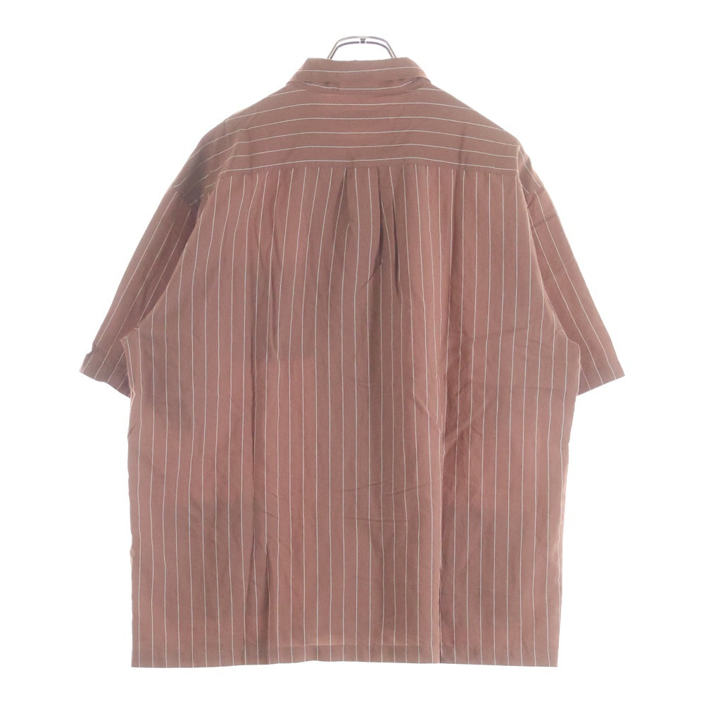SUPREME(シュプリーム) 25SS Stripe S/S Pajama Shirt ロゴエンブロイダリー ストライプ マルチポケットデザイン 半袖パジャマシャツ ブラウン