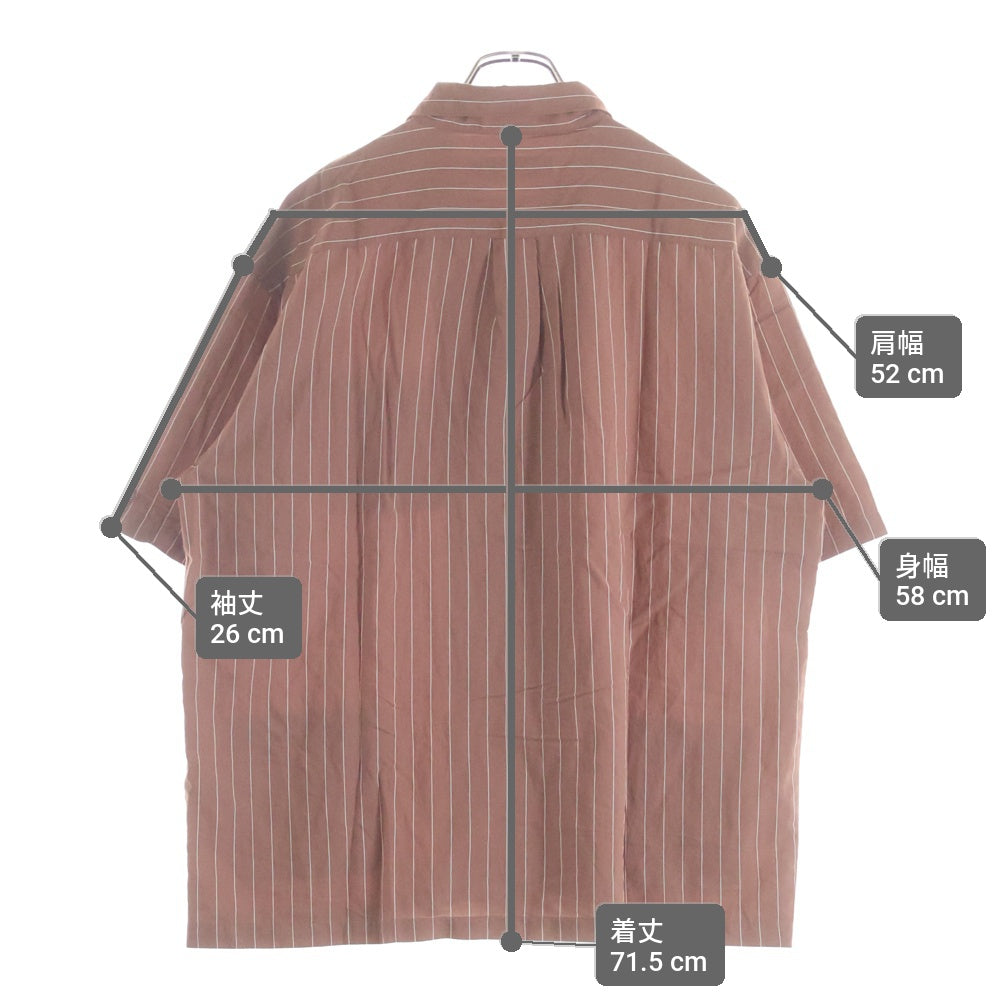 SUPREME(シュプリーム) 25SS Stripe S/S Pajama Shirt ロゴエンブロイダリー ストライプ マルチポケットデザイン 半袖パジャマシャツ ブラウン