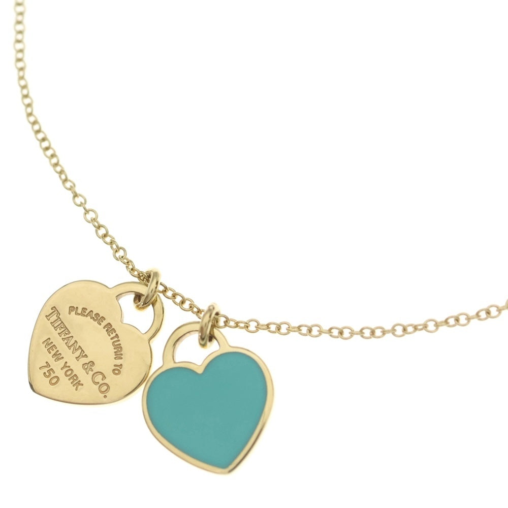 TIFFANY & Co.(ティファニー) リターントゥ ミニ ダブル ハートタグ ネックレス ペンダント ゴールド K18YG レディース