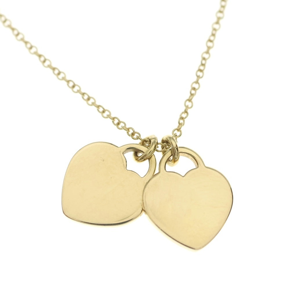 TIFFANY & Co.(ティファニー) リターントゥ ミニ ダブル ハートタグ ネックレス ペンダント ゴールド K18YG レディース