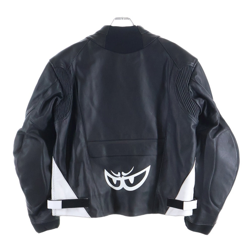 NO BRAND(ノーブランド) BERIK べリック マルチポケット ジップインライナー レーシングレザージャケット ブラック/ホワイト LJ-231101-BK
