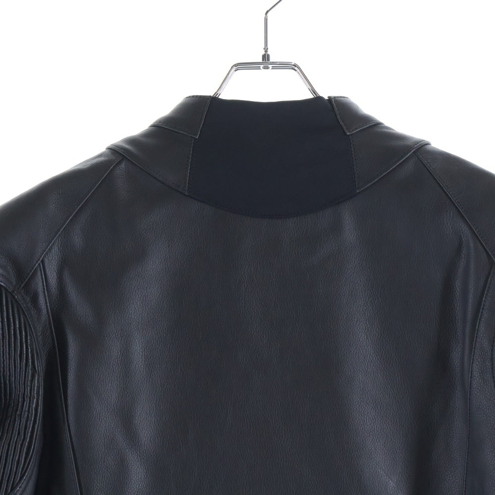 NO BRAND(ノーブランド) BERIK べリック マルチポケット ジップインライナー レーシングレザージャケット ブラック/ホワイト LJ-231101-BK