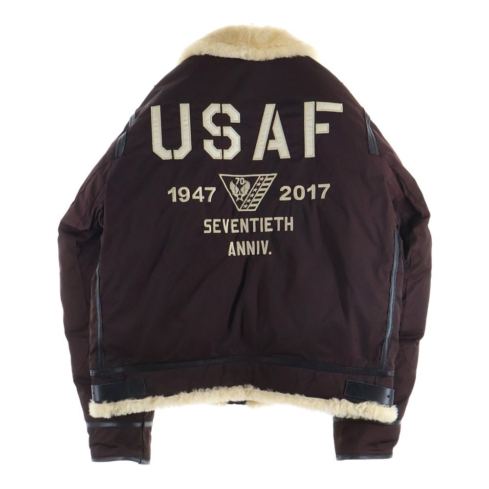 AVIREX(アヴィレックス) U.S.A.F ロゴエンブロイダリー ボアカラー フライトジャケット ブラウン 6172150
