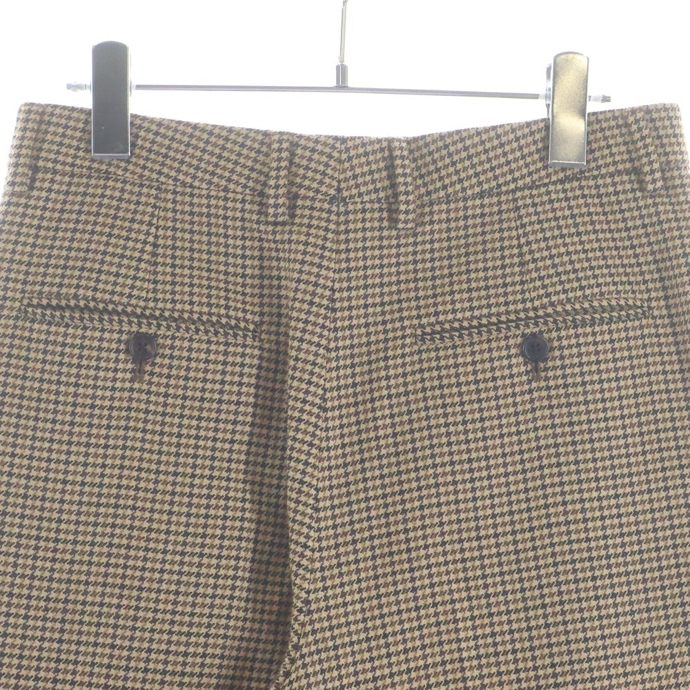 CELINE(セリーヌ) 21AW ハウンドトゥース 千鳥格子柄 スケートパンツ スラックス ブラウン 2P519192K