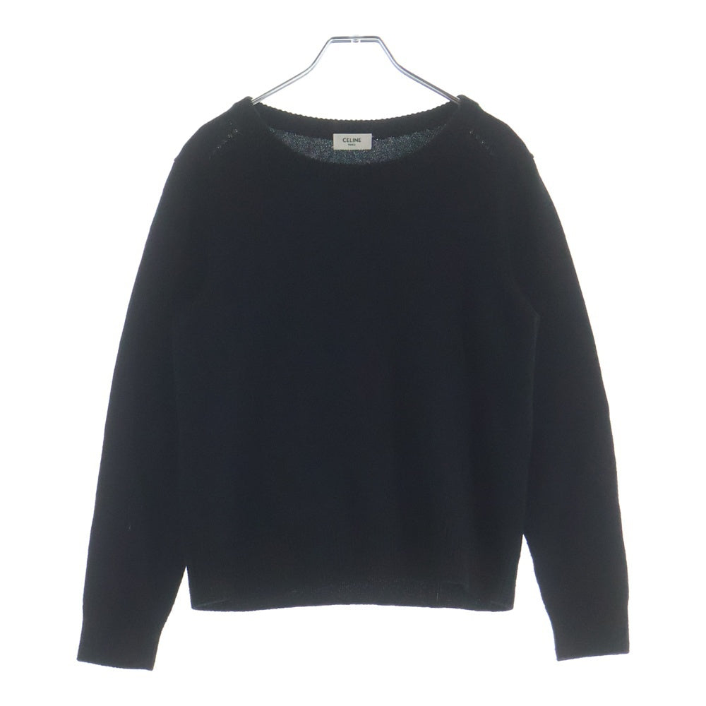 CELINE(セリーヌ) ロゴエンブロイダリー ヘリテージ カシミア クルーネックセーター レディース ブラック RY02N317V.38NO