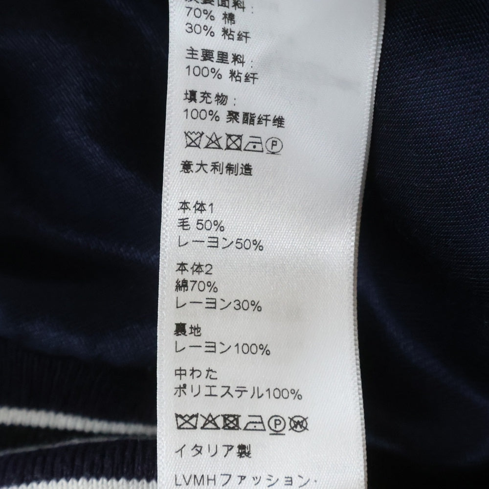 CELINE(セリーヌ) ヘビーサテン クロップド ボンバージャケット レディース ホワイト/ネイビー 2W803532T