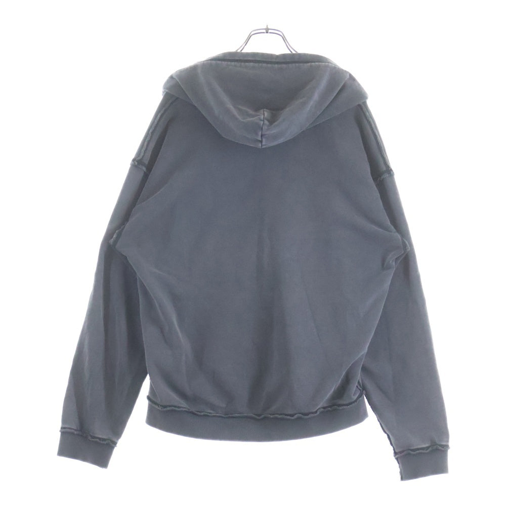 DIESEL(ディーゼル) 24AW S-BOXT-HOOD-RAW ウォッシュド加工スウェットプルオーバーパーカー フーディー グレー A14861