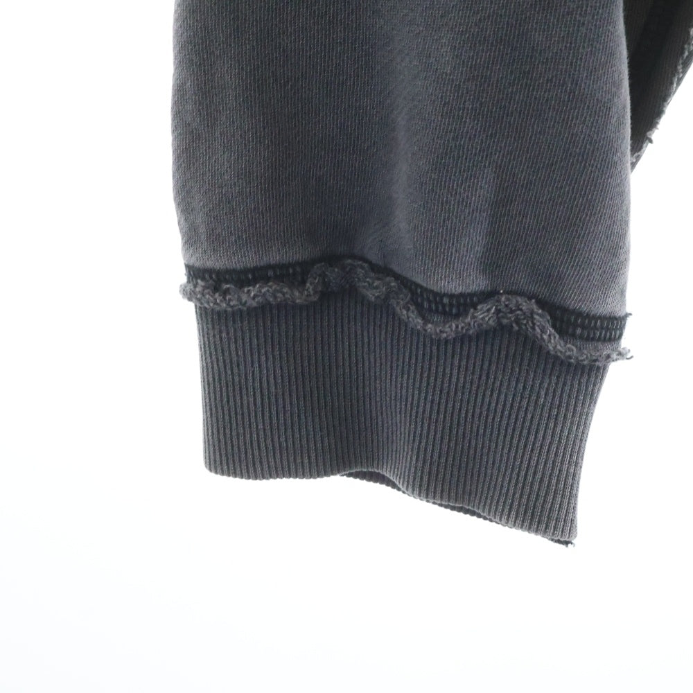 DIESEL(ディーゼル) 24AW S-BOXT-HOOD-RAW ウォッシュド加工スウェットプルオーバーパーカー フーディー グレー A14861