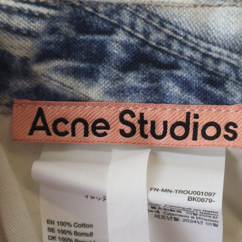 Acne Studios(アクネ ストゥディオズ) SUPER BAGGY FIT JEANS 総柄転写プリント スーパーバギーフィット ボタンフライ デニムパンツ ジーンズ インディゴ FN-MN-TROU001097