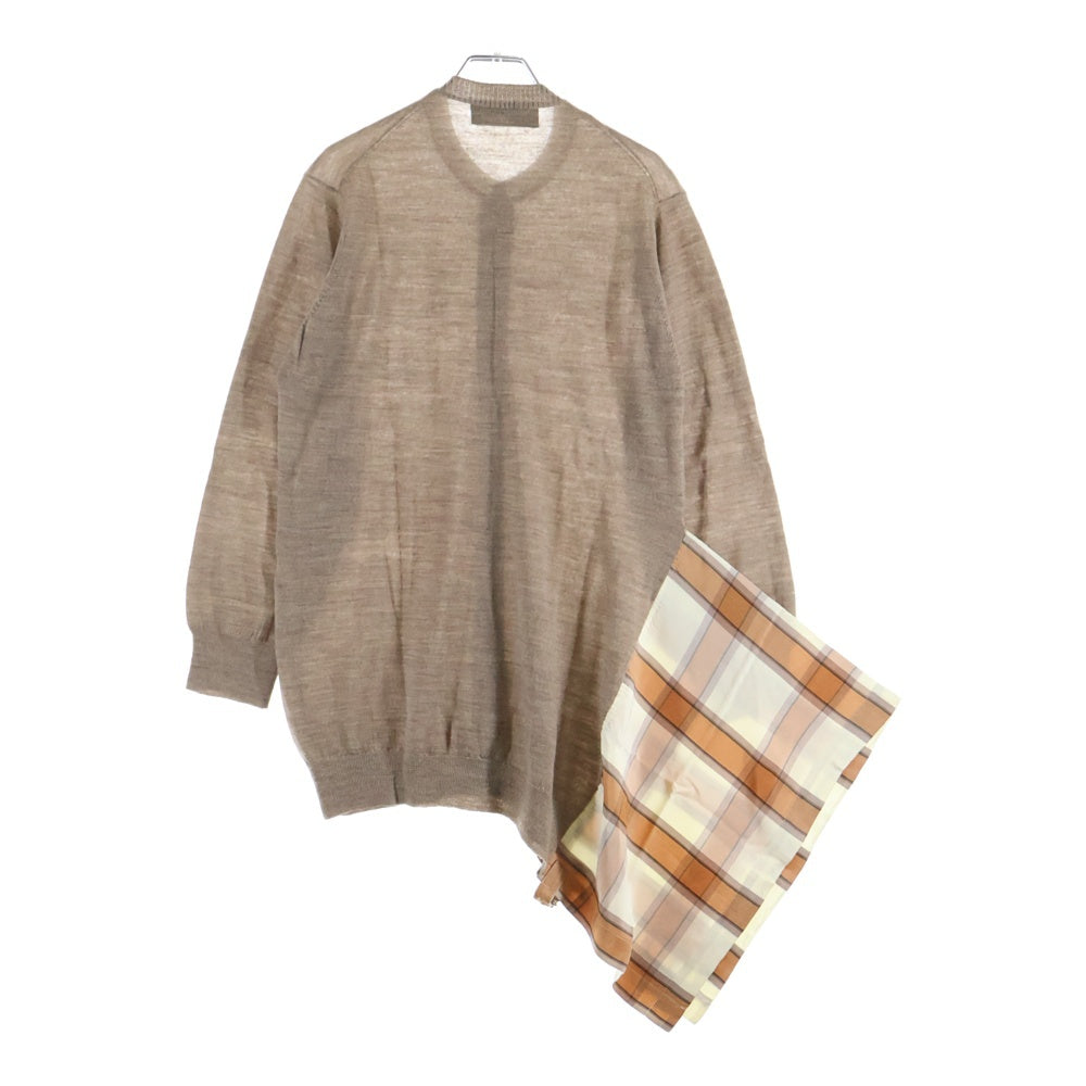 tricot COMME des GARCONS(トリコ コム デ ギャルソン) 95SS AD1994 ドッキングデザイン ウールカーディガン レディース ベージュ TB-100330