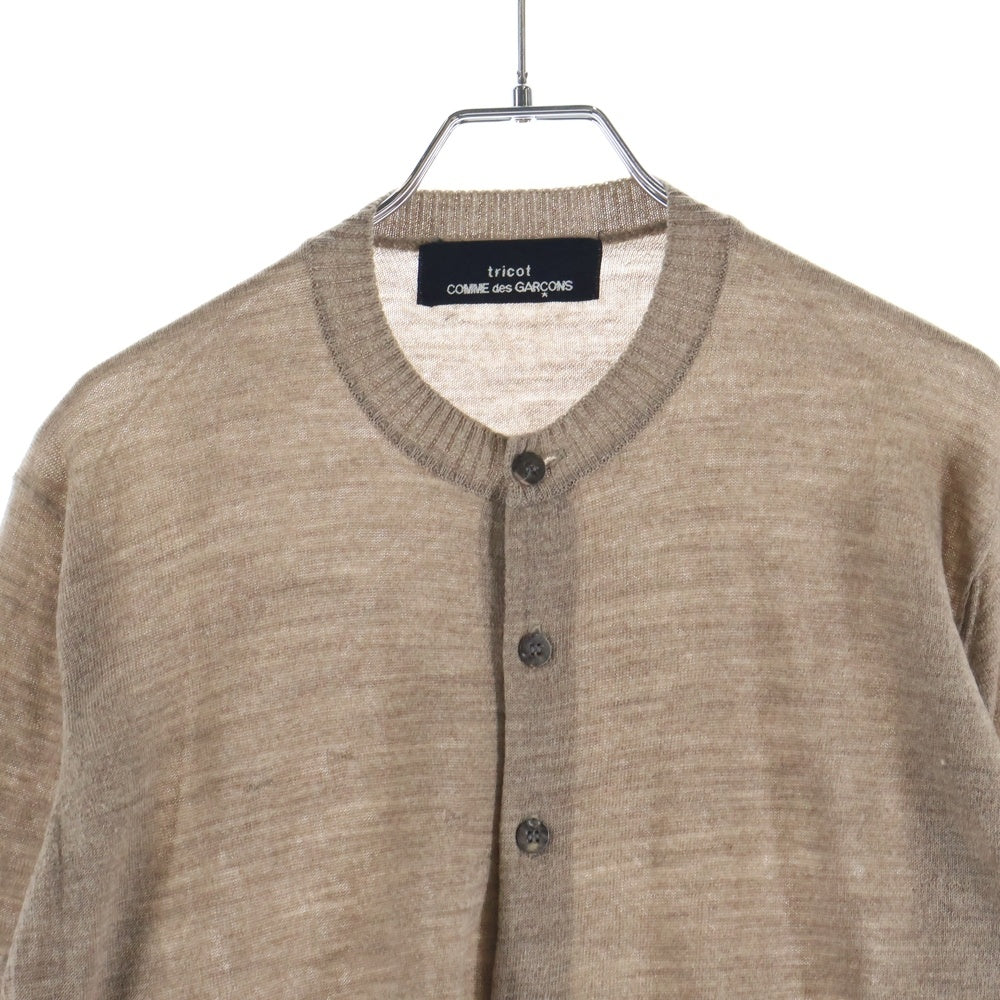tricot COMME des GARCONS(トリコ コム デ ギャルソン) 95SS AD1994 ドッキングデザイン ウールカーディガン レディース ベージュ TB-100330