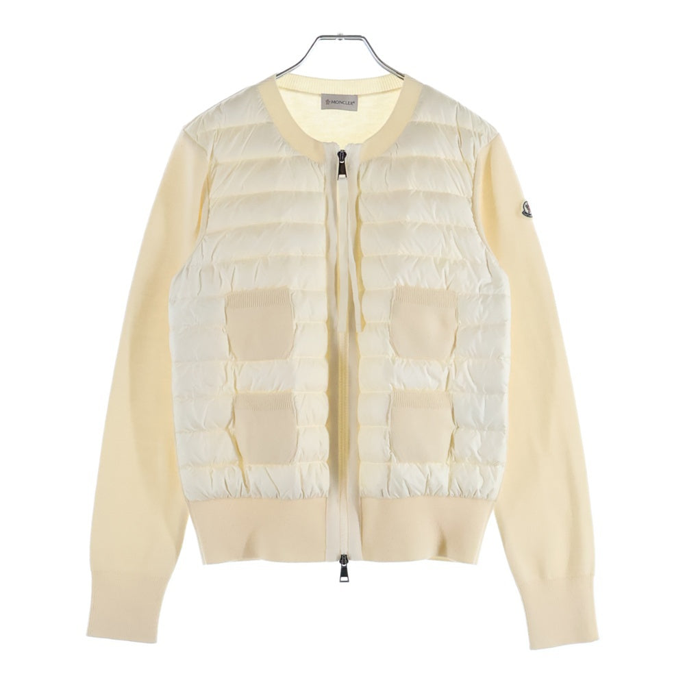 MONCLER(モンクレール) 22AW CARDIGAN TRICOT ニット切替 ノーカラー ダウンジャケット ホワイト レディース H20939B51000 A9018
