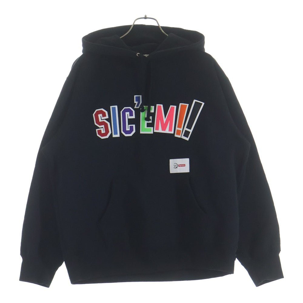 SUPREME(シュプリーム) 21AW ×WTAPS Sic'em!! Hooded Sweatshirt ダブルタップス シックエム プルオーバースウェットパーカー フーディー ブラック
