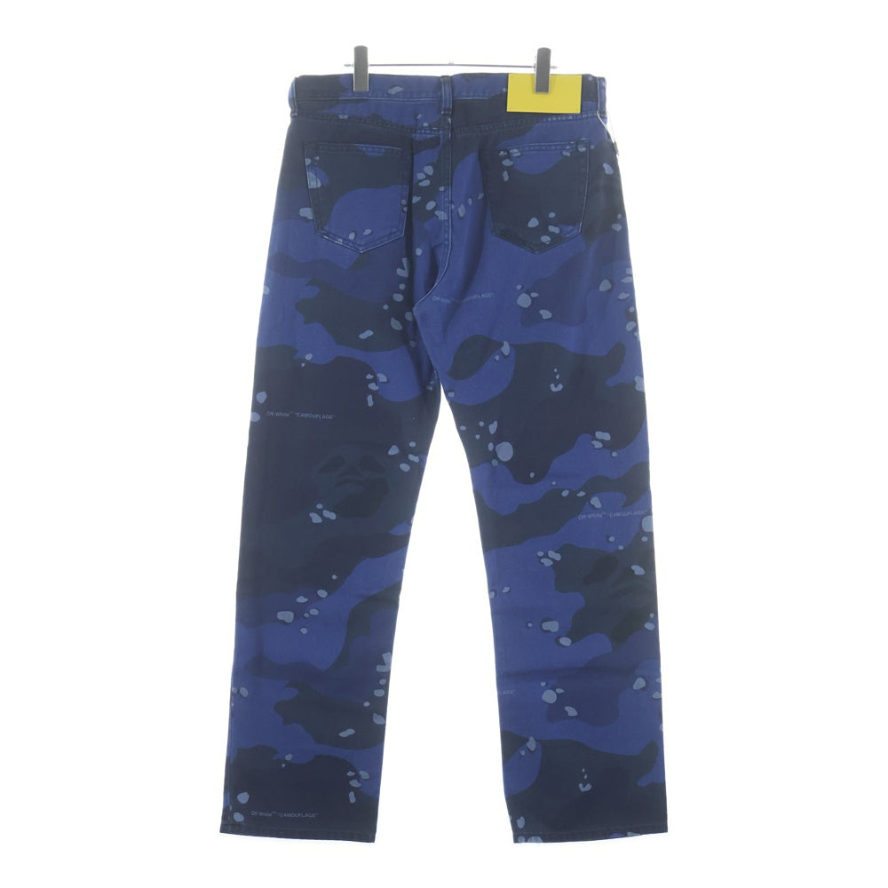 OFF-WHITE(オフホワイト) 22AW CAMO SKATE JEANS カモ柄 スケート マルチポケット ジップアップ ストレート デニム パンツ インディゴ OMYA138F22DEN001