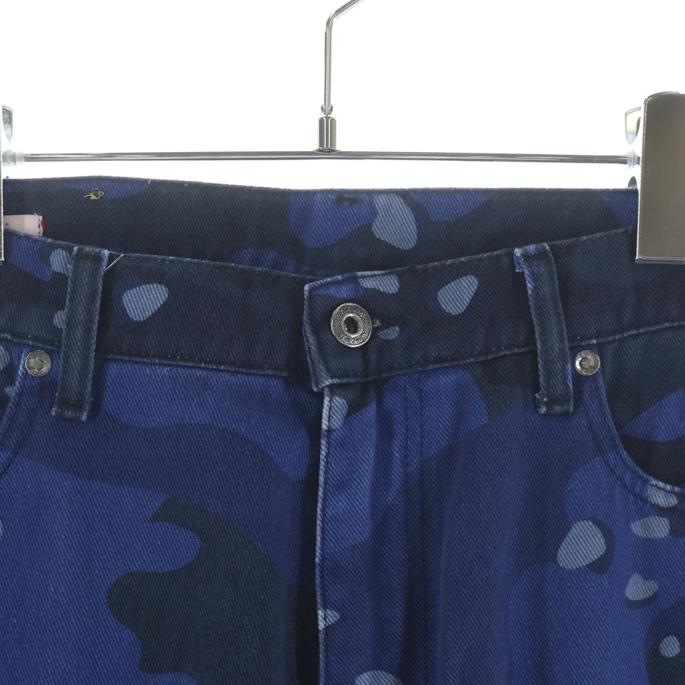 OFF-WHITE(オフホワイト) 22AW CAMO SKATE JEANS カモ柄 スケート マルチポケット ジップアップ ストレート デニム パンツ インディゴ OMYA138F22DEN001