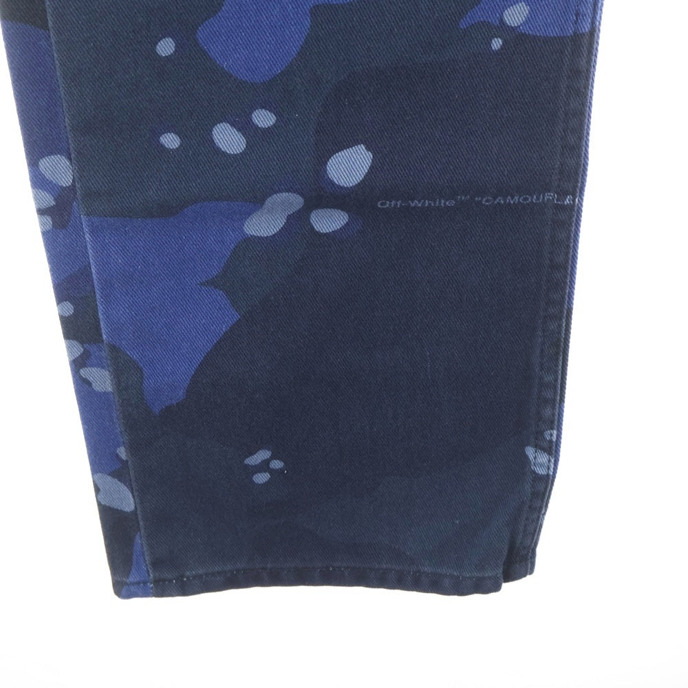 OFF-WHITE(オフホワイト) 22AW CAMO SKATE JEANS カモ柄 スケート マルチポケット ジップアップ ストレート デニム パンツ インディゴ OMYA138F22DEN001