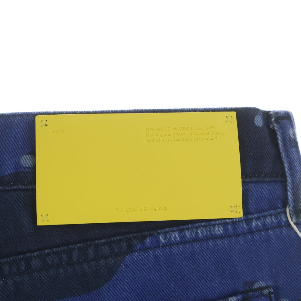 OFF-WHITE(オフホワイト) 22AW CAMO SKATE JEANS カモ柄 スケート マルチポケット ジップアップ ストレート デニム パンツ インディゴ OMYA138F22DEN001