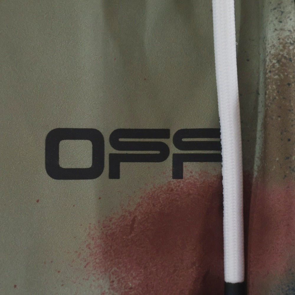 OFF-WHITE(オフホワイト) CAMO ACTIVE TIGHTS カモ柄 ロゴプリント ジップスリット アクティブ タイツ レギンス パンツ カーキ OMVG007120JER0026010