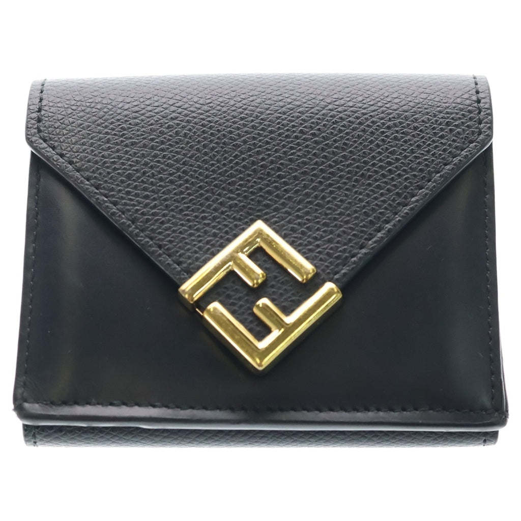 FENDI(フェンディ) FF DIAMONDS MINI TRIFOLD FFダイヤモンド ミニ コンパクトウォレット 三つ折り財布 ブラック 8M0480 ALV4