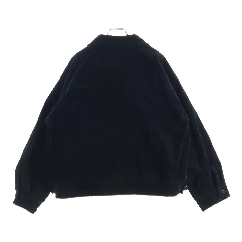 ANCELLM(アンセルム) 25AW CORDUROY ZIPUP JACKET コーデュロイ ロゴポイント刺繍 ジップアップジャケット ブラック ANC-JK65