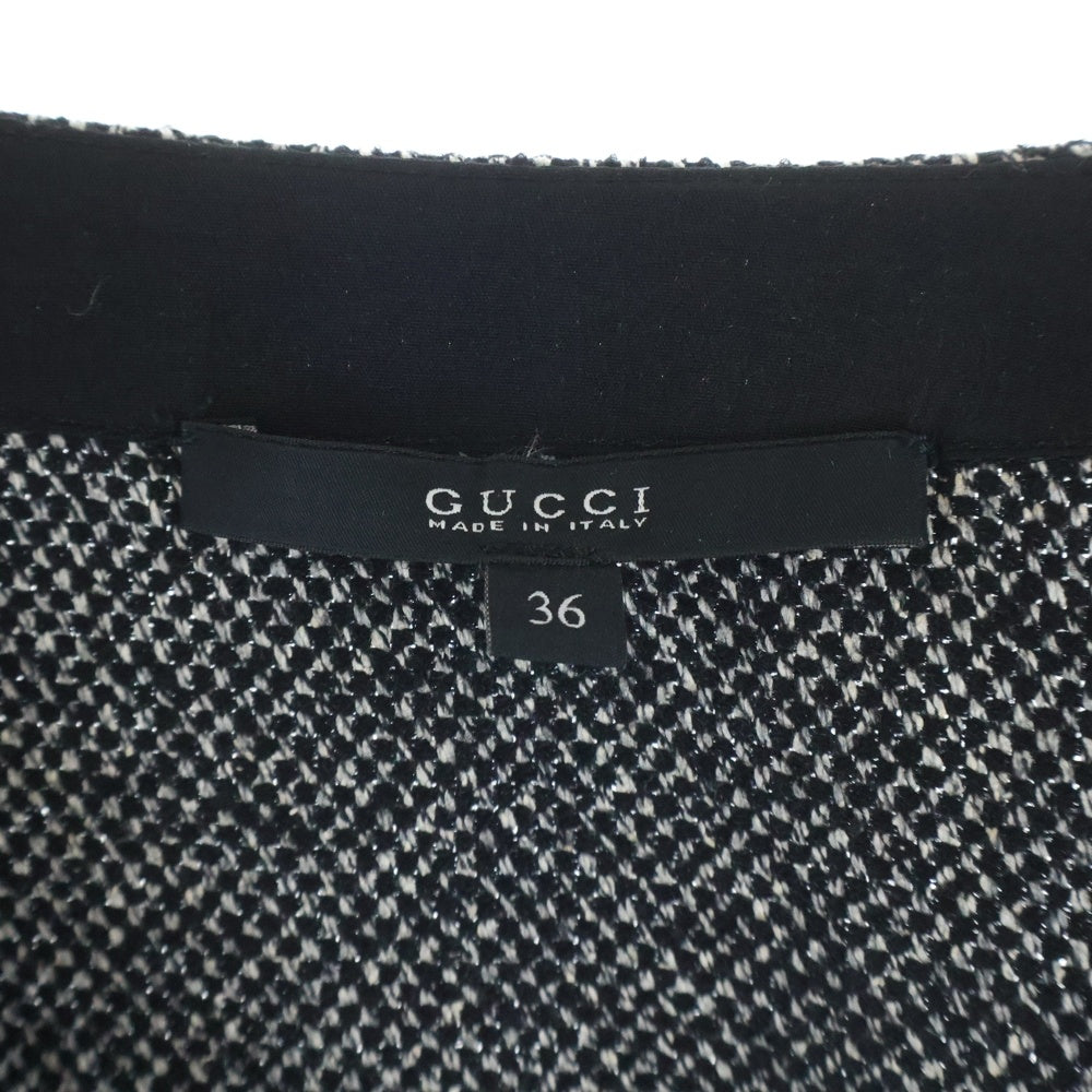 GUCCI(グッチ) ミックスツイード プルオーバー ドルマンスリーブポンチョ レディース ブラック 32666