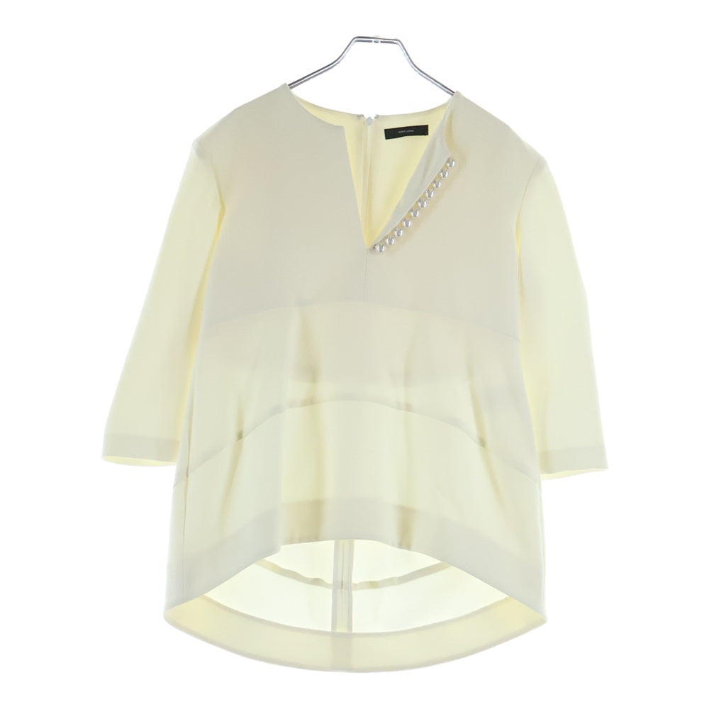 YOKO CHAN(ヨーコ チャン) パールスリット ブラウス レディース ホワイト YCB-620-181