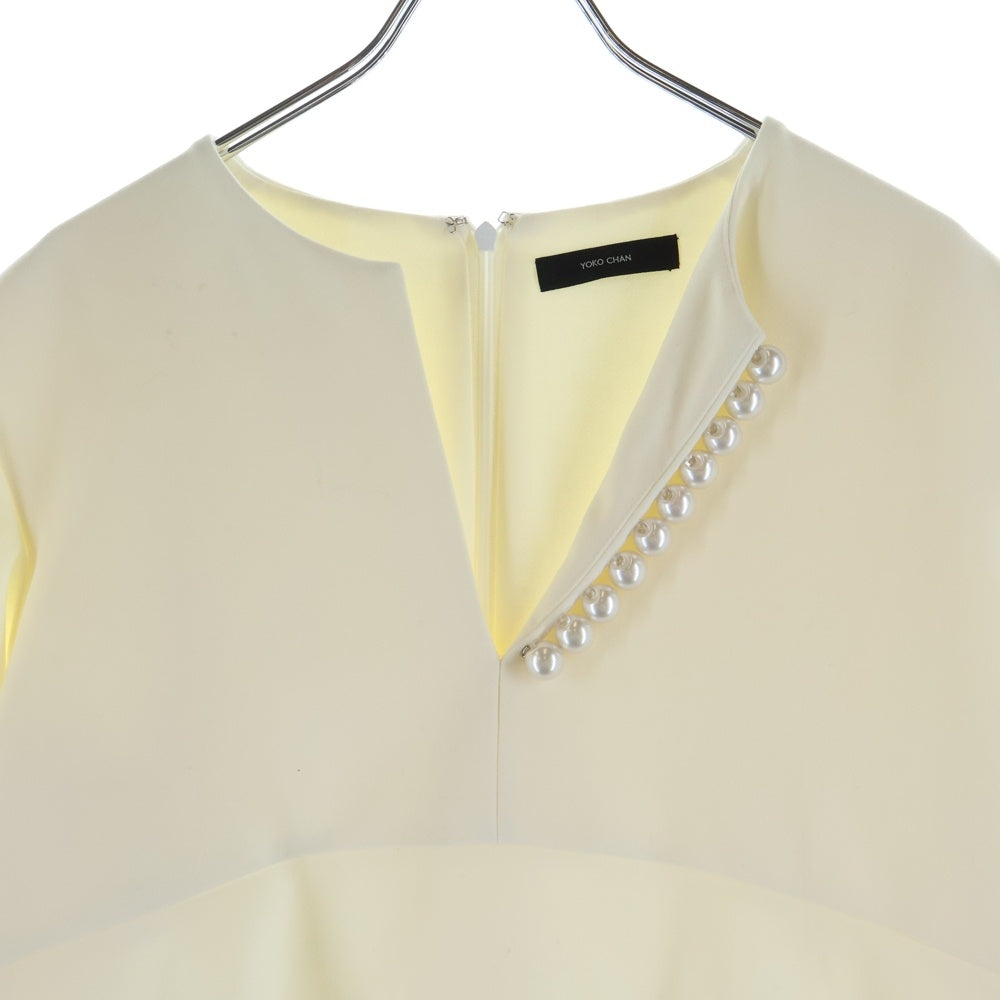 YOKO CHAN(ヨーコ チャン) パールスリット ブラウス レディース ホワイト YCB-620-181