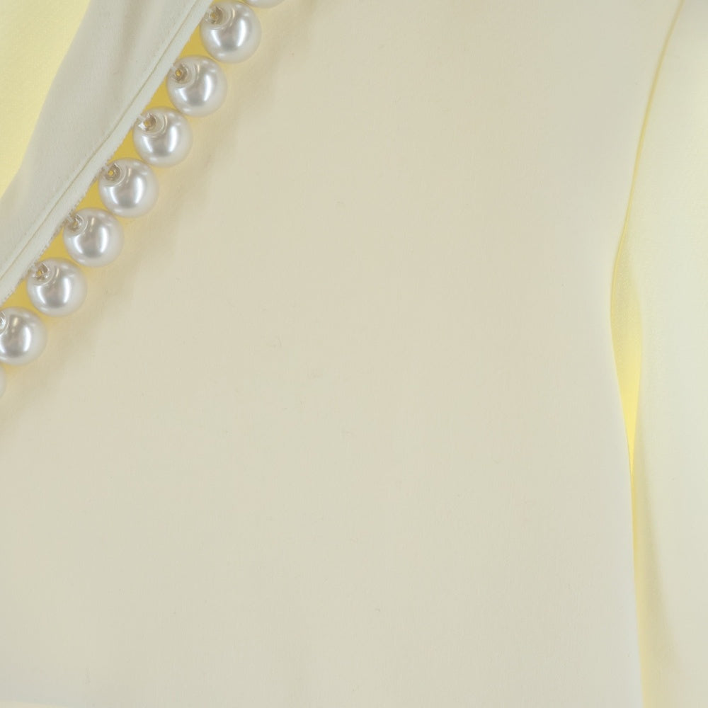 YOKO CHAN(ヨーコ チャン) パールスリット ブラウス レディース ホワイト YCB-620-181