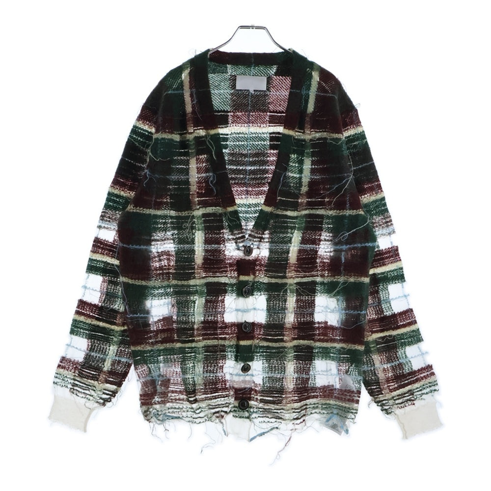 Maison Margiela(メゾンマルジェラ) 23AW チェック柄 モヘアカーディガン マルチカラー S67HP0001 S18322