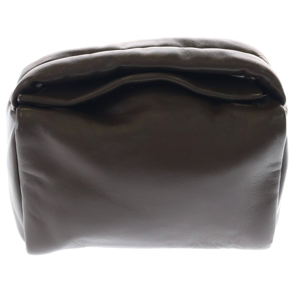 NO BRAND(ノーブランド) Bucket Baggage Puff Cube SMALL バケットバゲージ パフキューブ スモール レザーハンドバッグ ブラウン レディース