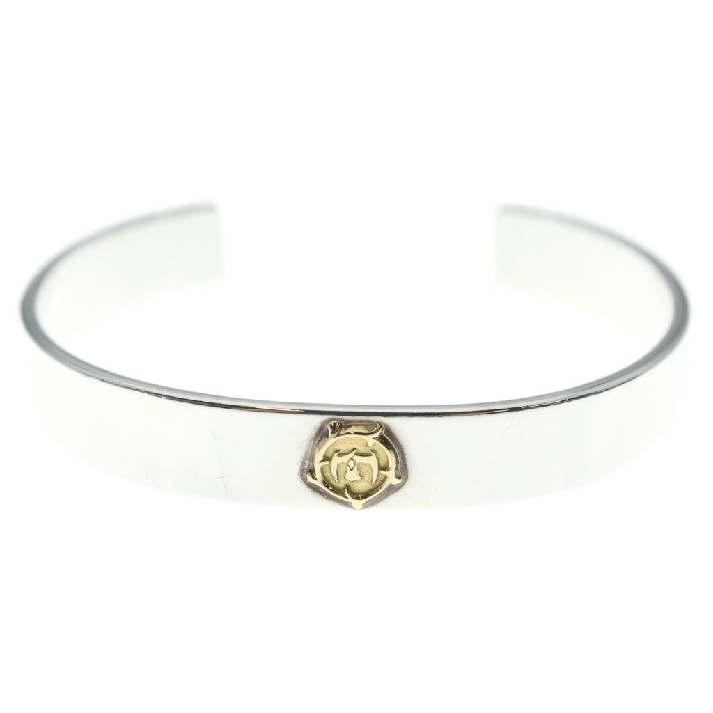 鷲見太郎(ワシミタロウ) Plain Bangle 10mm Arabesque K18 Eagle Metal イーグルメタル付き プレーンバングル ブレスレット シルバー/ゴールド