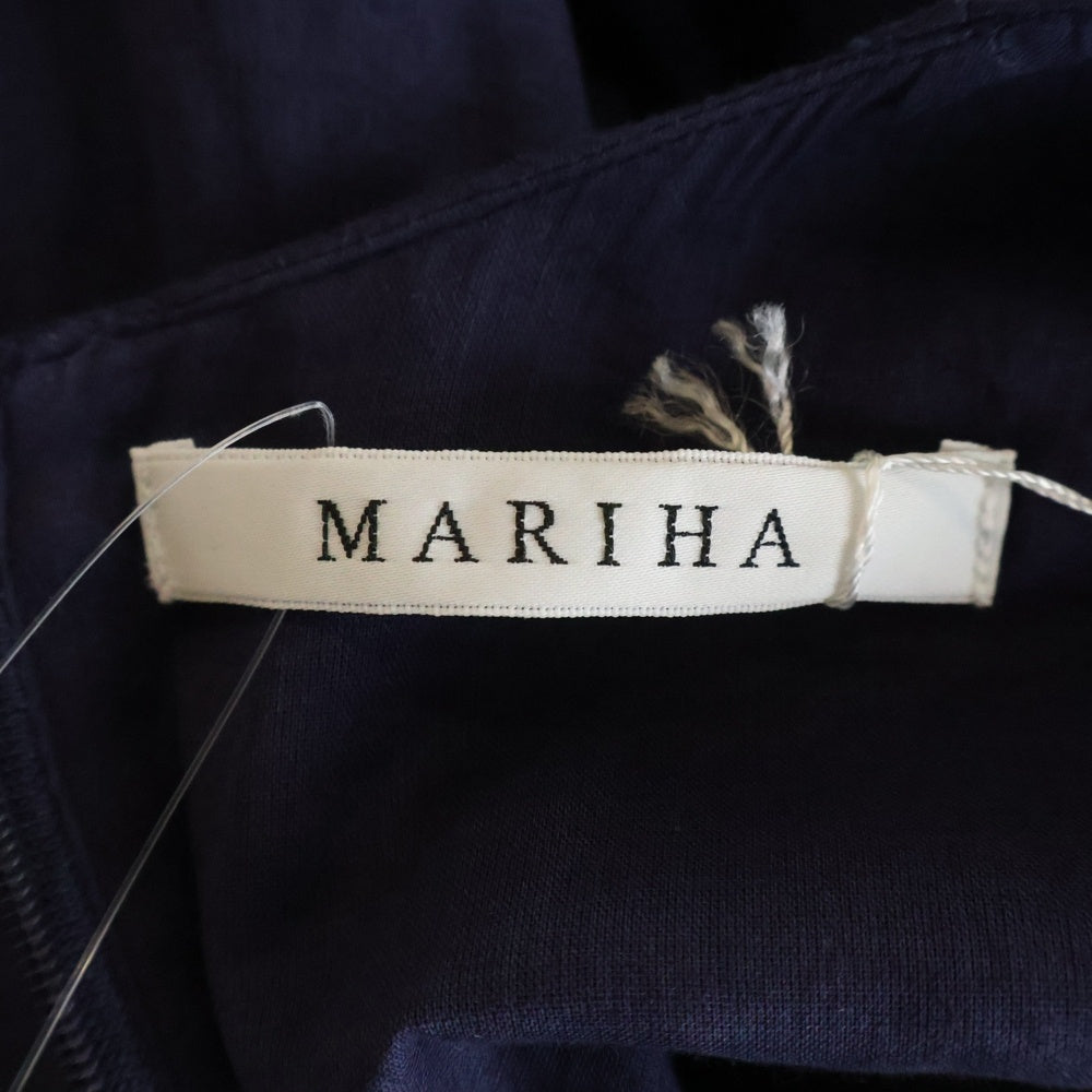 MARIHA(マリハ) せせらぎのドレス Vネック 半袖コットン ロングワンピース ブルー レディース 3211248071