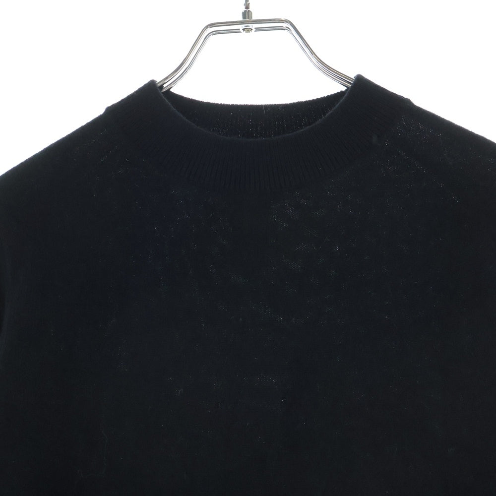 PATOU(パトゥー) クロップド丈 ウール クルーネックプルオーバー 長袖ニットセーター ブラック レディース KN0998041999B