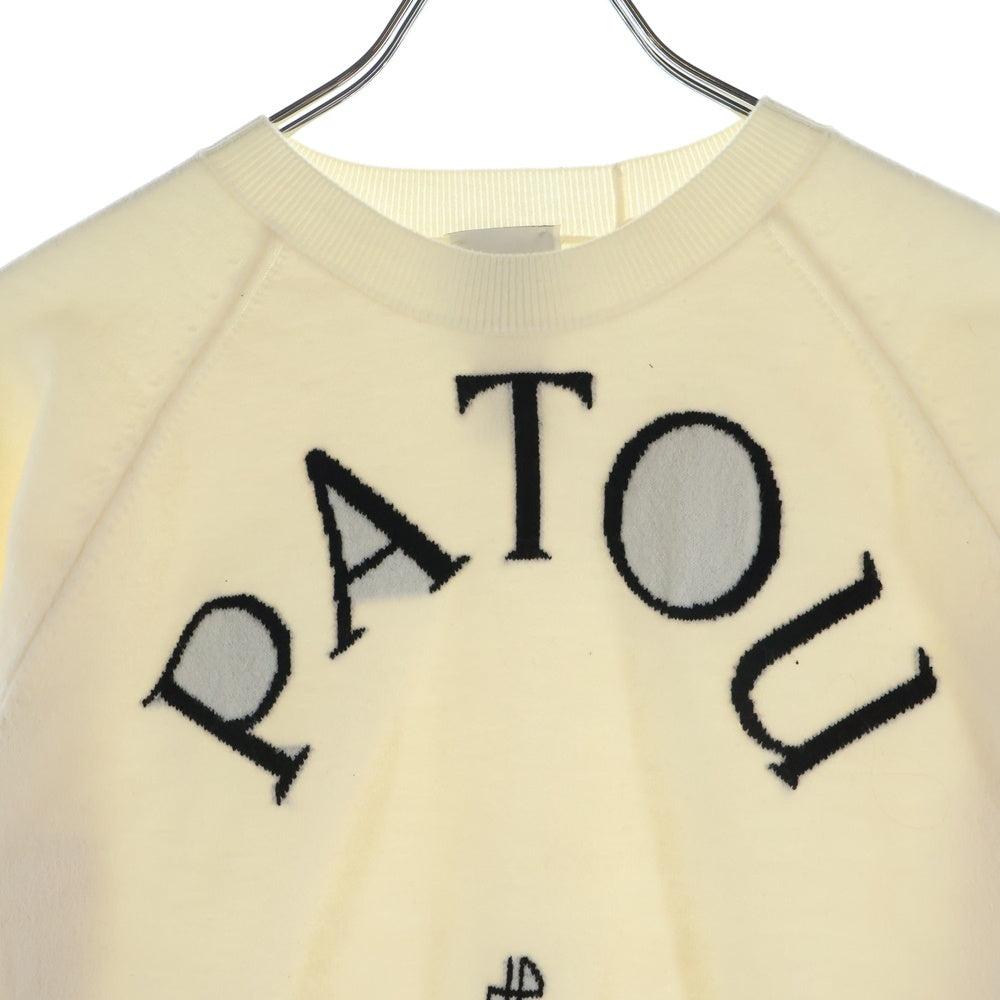 PATOU(パトゥー) フロントロゴデザイン クルーネックプルオーバー 長袖ニットセーター ホワイト レディース KN1108045001W