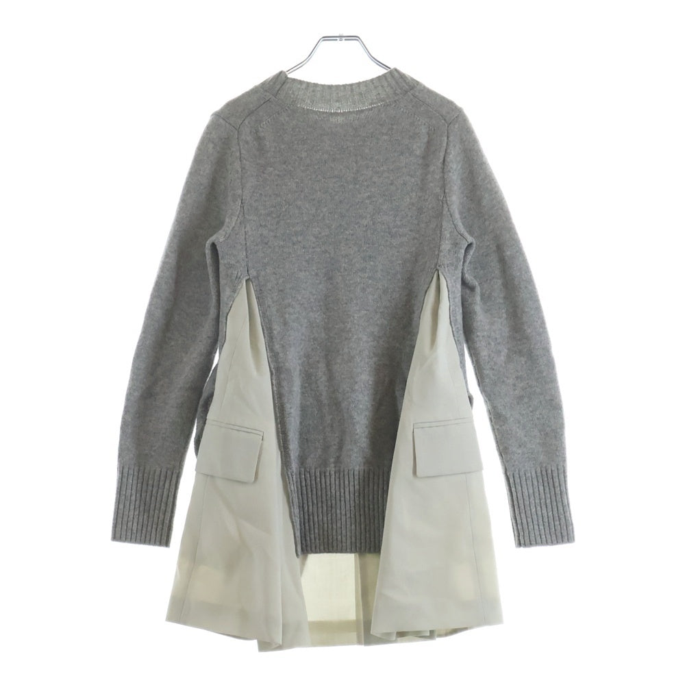 Sacai(サカイ) 21AW ジャケットドッキング プルオーバー ニットセーター グレー レディース 21-05782